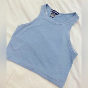 Blue halter crop top, size medium, never worn.